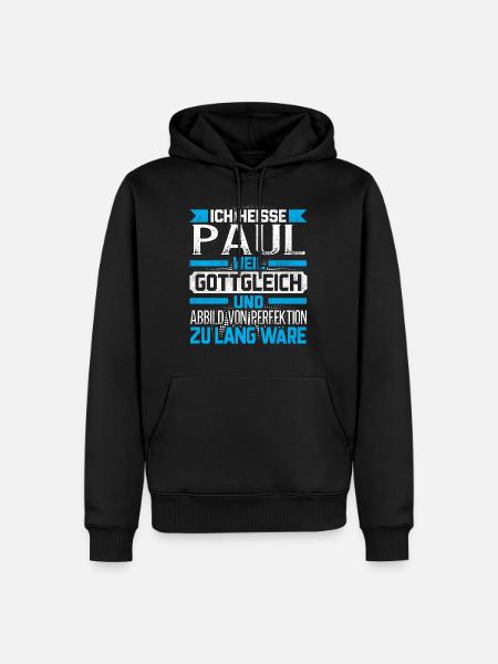 PAUL - Gottgleich Geschenk - Männer Premium Bio Hoodie - Schwarz