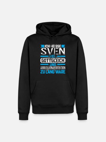 SVEN -Gottgleich - Männer Premium Bio Hoodie - Schwarz