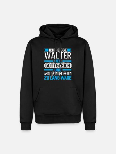 WALTER - Gottgleich - Männer Premium Bio Hoodie - Schwarz