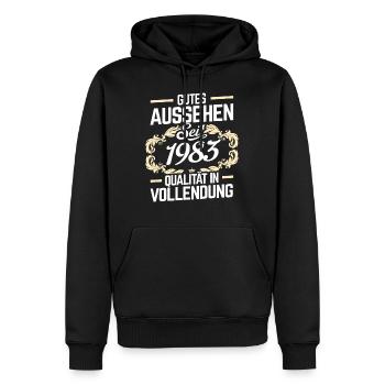 1983 Geburtstag Jahre Geschenk Birthday 35 36 37 - Männer Premium Bio Hoodie - Schwarz - Vorne - Nico (187cm)