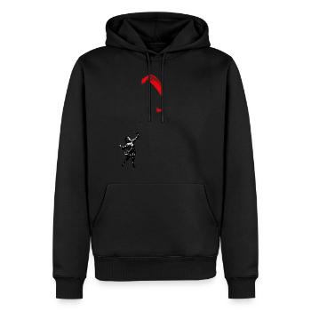 Fille avec parapente - Sweat à capuche Premium bio Homme - noir - Devant - Nico (187cm)