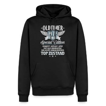 Oldtimer Baujahr 1972 Jahrgang Geburtstag Geschenk - Männer Premium Bio Hoodie - Schwarz - Vorne - Nico (187cm)