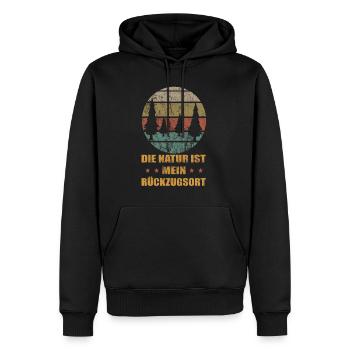 Bergsteigen - Männer Premium Bio Hoodie - Schwarz - Vorne - Nico (187cm)
