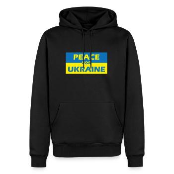 Ukraine Peace for Ukraine flag - Men’s Premium Organic Hoodie - black - Front - Nico (187cm)
