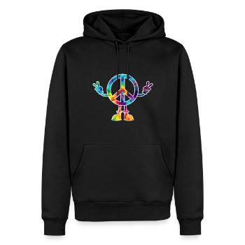 Peacezeichen Friedenszeichen tie dye - Männer Premium Bio Hoodie - Schwarz - Vorne - Nico (187cm)
