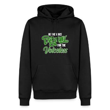 Véganisme végétalien - Sweat à capuche Premium bio Homme - noir - Devant - Nico (187cm)
