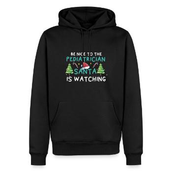 Be Nice Kinderarzt Medizin Weihnachten Santa - Männer Premium Bio Hoodie - Schwarz - Vorne - Nico (187cm)