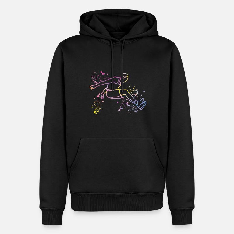 Weitspringer Weitspringen Kinder Weitsprung - Männer Premium Bio Hoodie - Schwarz