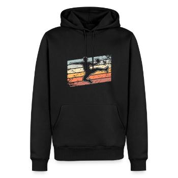 Handballeur Handballeur - Sweat à capuche Premium bio Homme - noir - Devant - Nico (187cm)