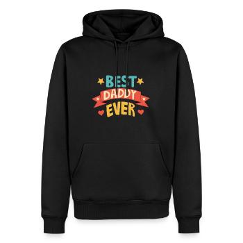 Father's Day Best Daddy Ever Dad Gift - Men’s Premium Organic Hoodie - black - Front - Nico (187cm)