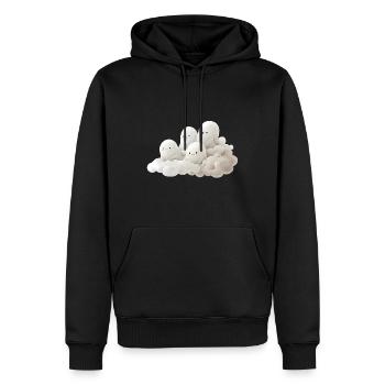 Happy Ghost Family - Men’s Premium Organic Hoodie - black - Front - Nico (187cm)