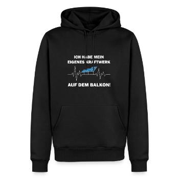 Ich habe ein eigenes Kraftwerk auf dem Balkon - Männer Premium Bio Hoodie - Schwarz - Vorne - Nico (187cm)