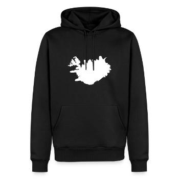 Island Landkarte Flagge - Männer Premium Bio Hoodie - Schwarz - Vorne - Nico (187cm)