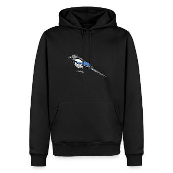 Magpie - Men’s Premium Organic Hoodie - black - Front - Nico (187cm)