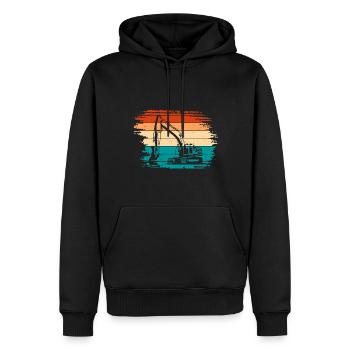 Excavatrice - Sweat à capuche Premium bio Homme - noir - Devant - Nico (187cm)