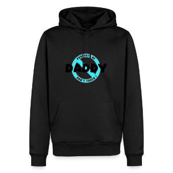 Propriété de papa, noir .En - Sweat à capuche Premium bio Homme - noir - Devant - Nico (187cm)