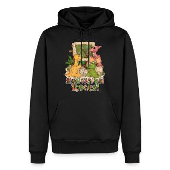 Education Rocks Niedlicher Dino Schule Einschulung - Männer Premium Bio Hoodie - Schwarz - Vorne - Nico (187cm)