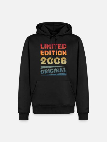 Limited Edition 18 Geburtstag Party Jahrgang 2006 - Männer Premium Bio Hoodie - Schwarz