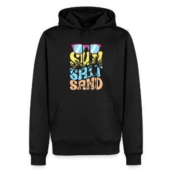 sun salt sand summer vacation - Men’s Premium Organic Hoodie - black - Front - Nico (187cm)