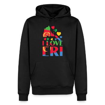 Eritrea Karte Herz I Love Eri Patriotic - Männer Premium Bio Hoodie - Schwarz - Vorne - Nico (187cm)