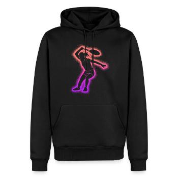 Joueur de tennis Femmes Filles Tennis Enfants - Sweat à capuche Premium bio Homme - noir - Devant - Nico (187cm)