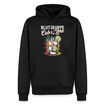 Groupe sanguin Cuba Libre Cocktail Bartender - Sweat à capuche Premium bio Homme - noir - Devant - Nico (187cm)