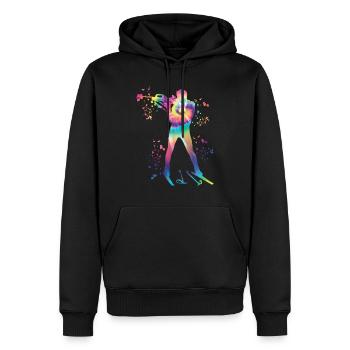 Biathlète Biathlon combiné nordique - Sweat à capuche Premium bio Homme - noir - Devant - Nico (187cm)