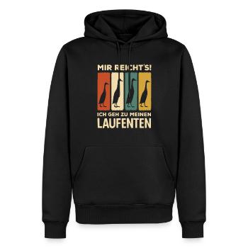 J’en ai assez, je vais à mes canards qui courent - Sweat à capuche Premium bio Homme - noir - Devant - Nico (187cm)
