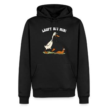 Runner duck runs with me Runner Duck Snail Duck - Men’s Premium Organic Hoodie - black - Front - Nico (187cm)