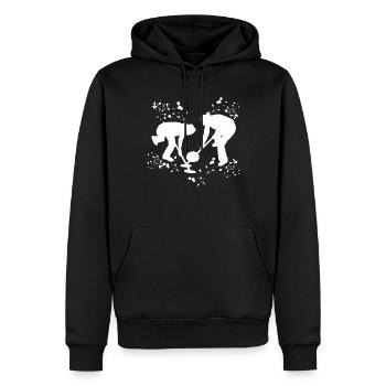 Curler Sports d’hiver Curling - Sweat à capuche Premium bio Homme - noir - Devant - Nico (187cm)