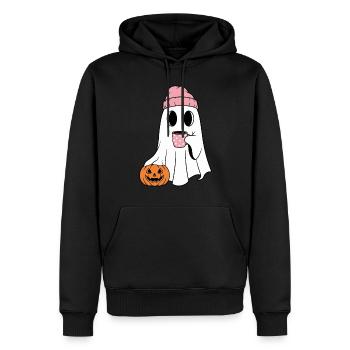 Niedlicher Geist trinkt Kaffee Enthusiast - Männer Premium Bio Hoodie - Schwarz - Vorne - Nico (187cm)
