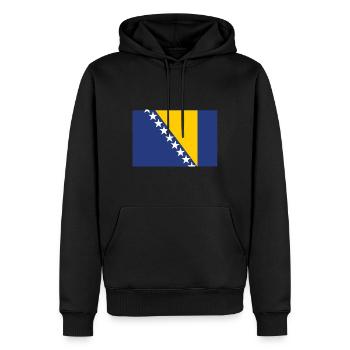 Drapeau de Bosnie-Herzégovine Armoiries - Sweat à capuche Premium bio Homme - noir - Devant - Nico (187cm)