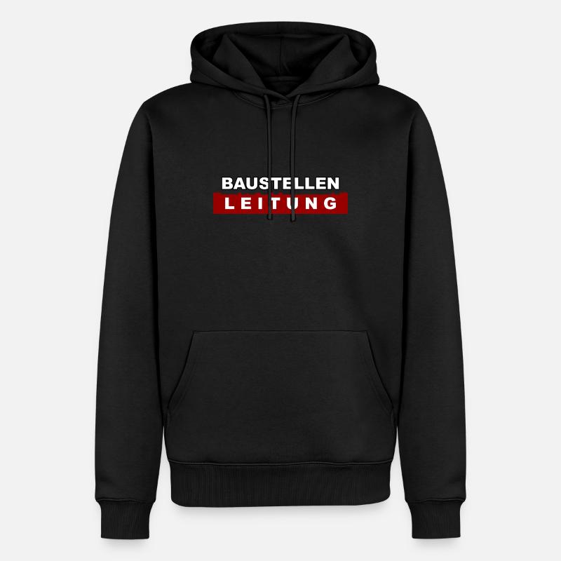 Baustellen Leitung - Männer Premium Bio Hoodie - Schwarz
