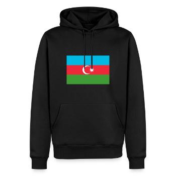Armoiries du drapeau de l’Azerbaïdjan - Sweat à capuche Premium bio Homme - noir - Devant - Nico (187cm)