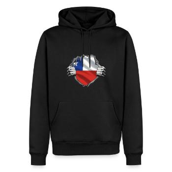 Chile Flagge Südamerika Chilenische Fahne Vintage - Männer Premium Bio Hoodie - Schwarz - Vorne - Nico (187cm)