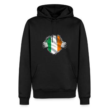 Drapeau irlandais Vintage Drapeau irlandais Dublin - Sweat à capuche Premium bio Homme - noir - Devant - Nico (187cm)