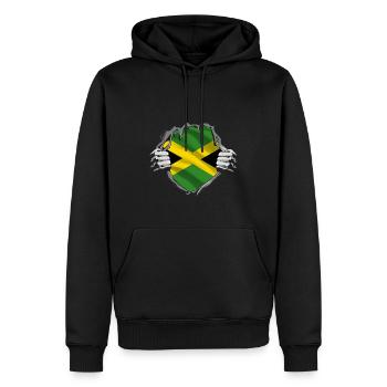 Drapeau jamaïcain Drapeau jamaïcain Jamaïque Vintage - Sweat à capuche Premium bio Homme - noir - Devant - Nico (187cm)