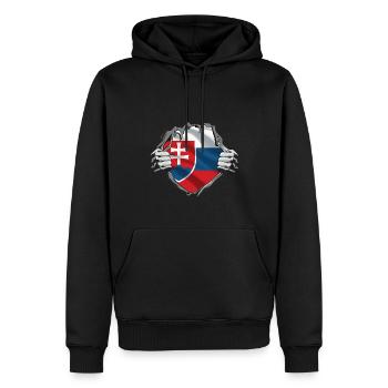Slovaquie drapeau slovaque vintage drapeau slovaque - Sweat à capuche Premium bio Homme - noir - Devant - Nico (187cm)
