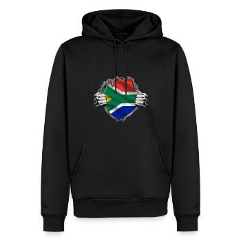Afrique du Sud Drapeau Afrique Afrique Afrique du Sud - Sweat à capuche Premium bio Homme - noir - Devant - Nico (187cm)