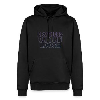 Brothers On The Loose Geschwisterreise - Männer Premium Bio Hoodie - Schwarz - Vorne - Nico (187cm)