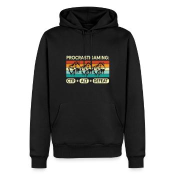 Gamer Procrastigaming CTR Alt Defeat Gaming - Sweat à capuche Premium bio Homme - noir - Devant - Nico (187cm)