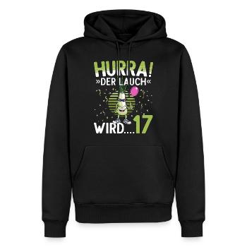 17 Geburtstag 17 Jahre Hurra der Lauch wird 17 - Männer Premium Bio Hoodie - Schwarz - Vorne - Nico (187cm)