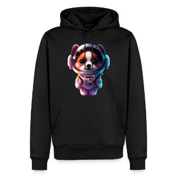 mignon Korgi dans une combinaison spatiale - Sweat à capuche Premium bio Homme - noir - Devant - Nico (187cm)