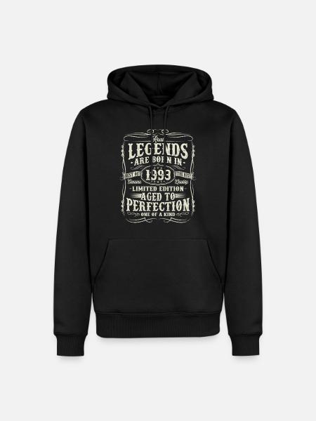 Jahrgang 1993 geboren Legenden Geburtstag Geschenk - Männer Premium Bio Hoodie - Schwarz