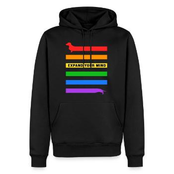Dachshund Dackel stretch Teckel expand - Männer Premium Bio Hoodie - Schwarz - Vorne - Nico (187cm)
