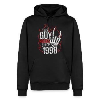 Ce gars a été rock depuis l’anniversaire du millésime 1998 - Sweat à capuche Premium bio Homme - noir - Devant - Nico (187cm)