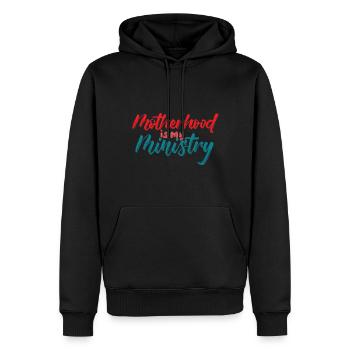 La maternité est mon ministère - Sweat à capuche Premium bio Homme - noir - Devant - Nico (187cm)
