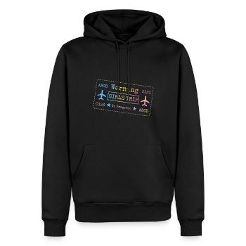 Attention Girls Trip en cours - Sweat à capuche Premium bio Homme - noir - Devant - Nico (187cm)
