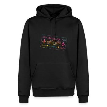 Attention Girls Trip en cours - Sweat à capuche Premium bio Homme - noir - Devant - Nico (187cm)