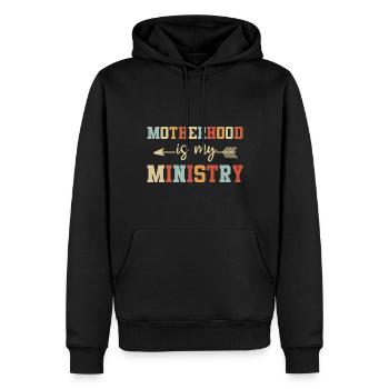 La maternité est mon ministère - Sweat à capuche Premium bio Homme - noir - Devant - Nico (187cm)